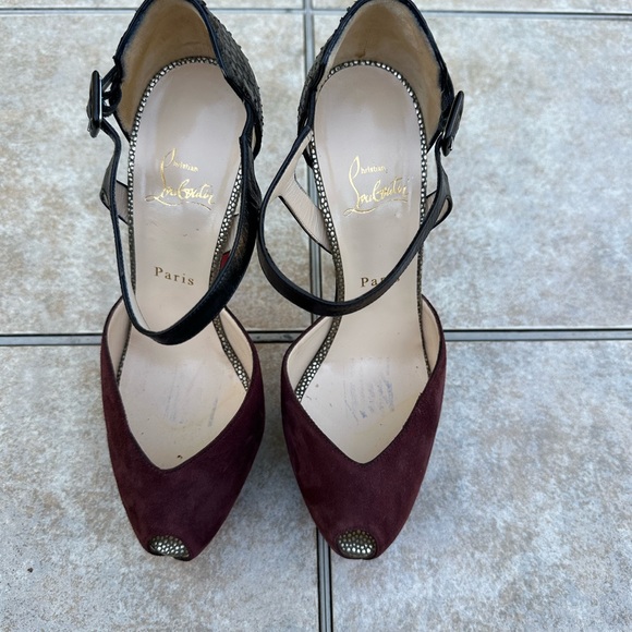 Christian Louboutin 150 suede and python pumps - Picture 3 of 16